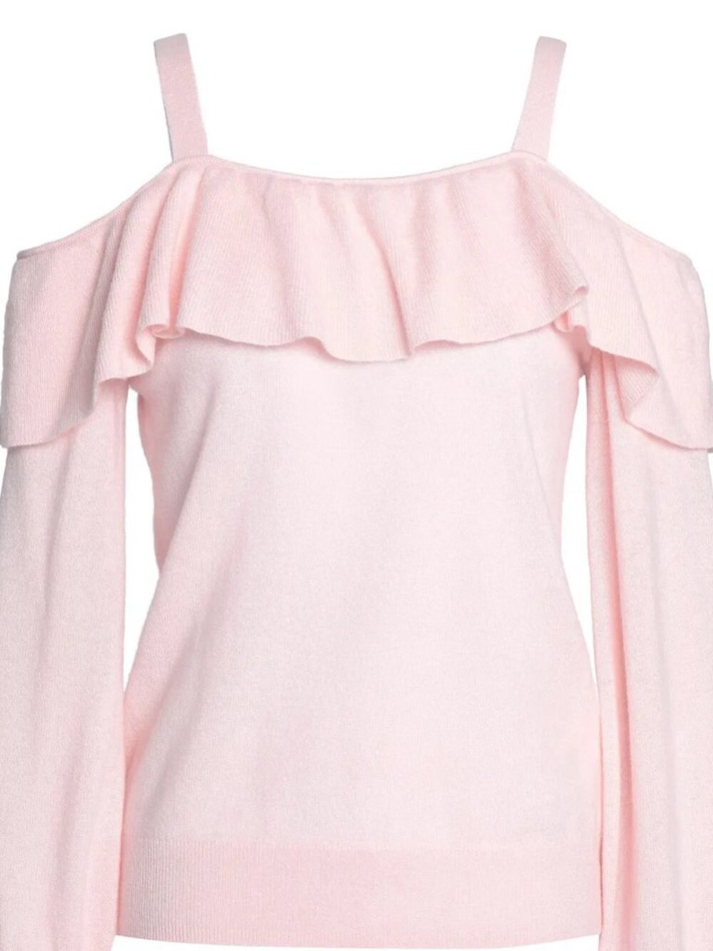 **Joie Delbin 100% Cashmere Cold Shoulder Sweater — Powder Pink, Small**